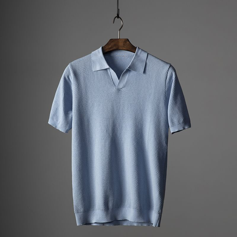 Ernest | Men's Textured Breathable Short Sleeve Classic Polo Shirt