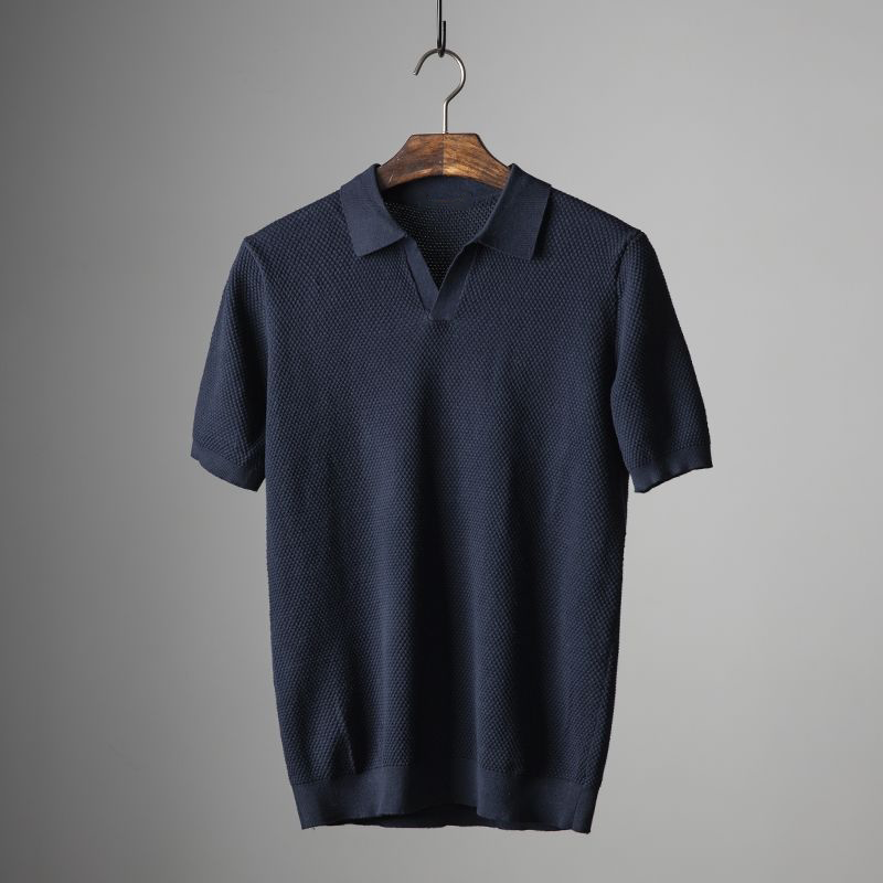 Ernest | Men's Textured Breathable Short Sleeve Classic Polo Shirt