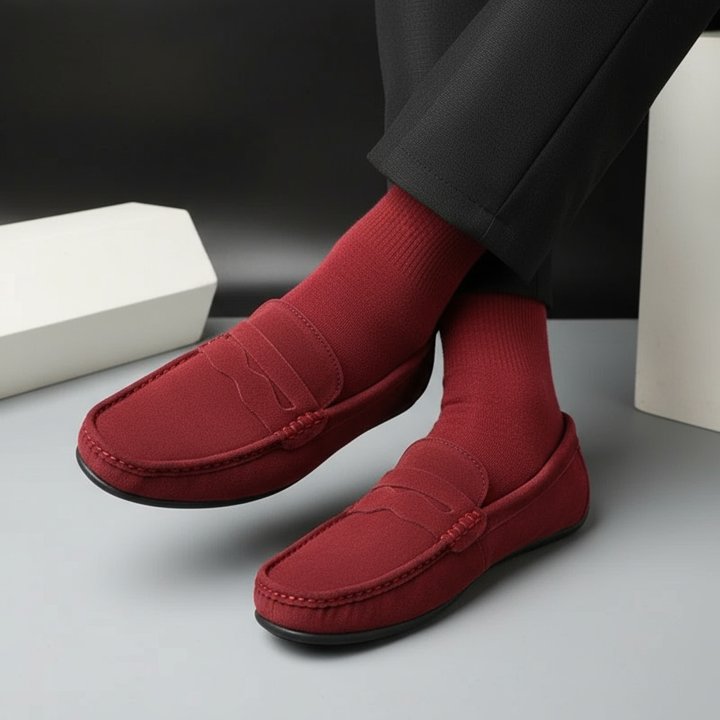 Hugo | Men's Loafers with Suede Upper and Cushioned Insole