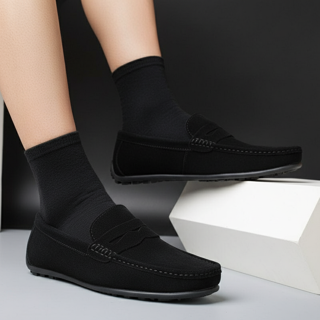Hugo | Men's Loafers with Suede Upper and Cushioned Insole