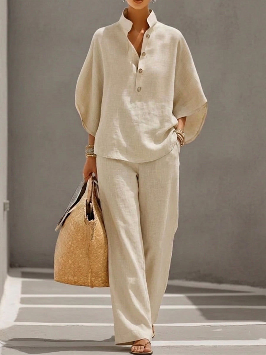 Monica | Women's 2 Piece Set Batwing Top Wide Leg Pants