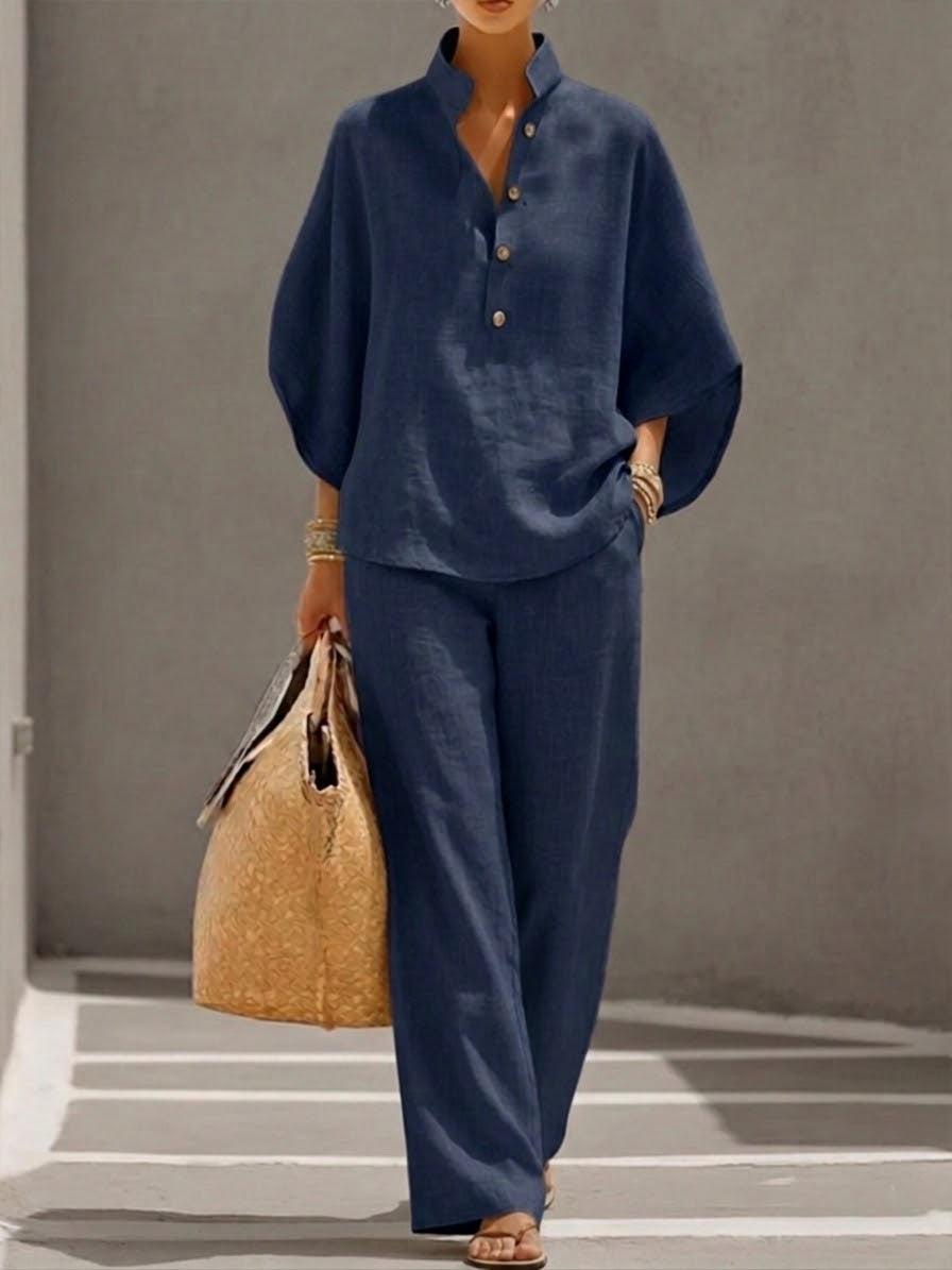 Monica | Women's 2 Piece Set Batwing Top Wide Leg Pants