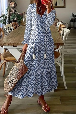 Louisa | Boho Floral Short Sleeve Maxi Dress