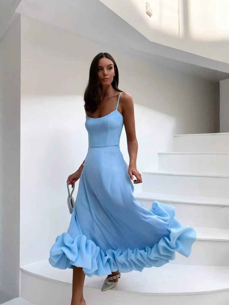 Evie | Stylish Pleated Spaghetti Midi Dress for Women