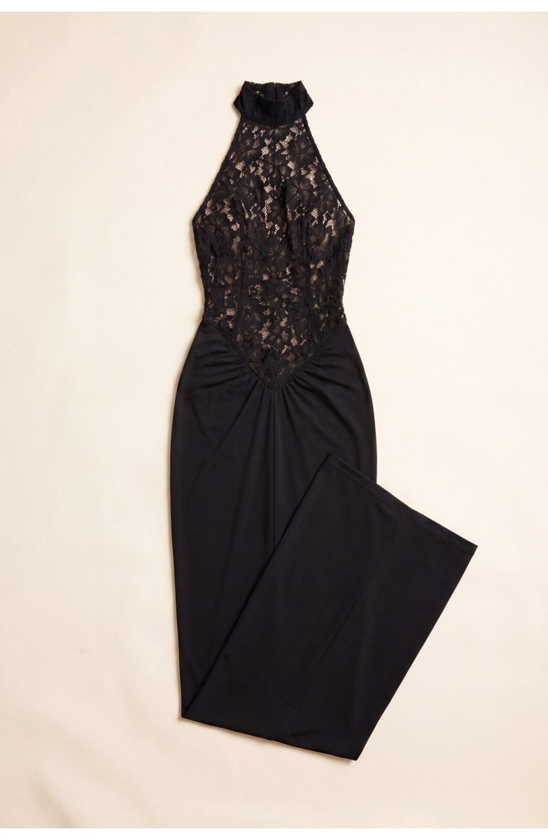 Florence | Black Lace Maxi Wedding Guest Dress