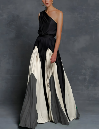 Nicole | Women’s One-Shoulder Asymmetrical Maxi Dress