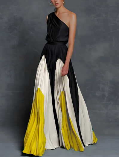 Nicole | Women’s One-Shoulder Asymmetrical Maxi Dress