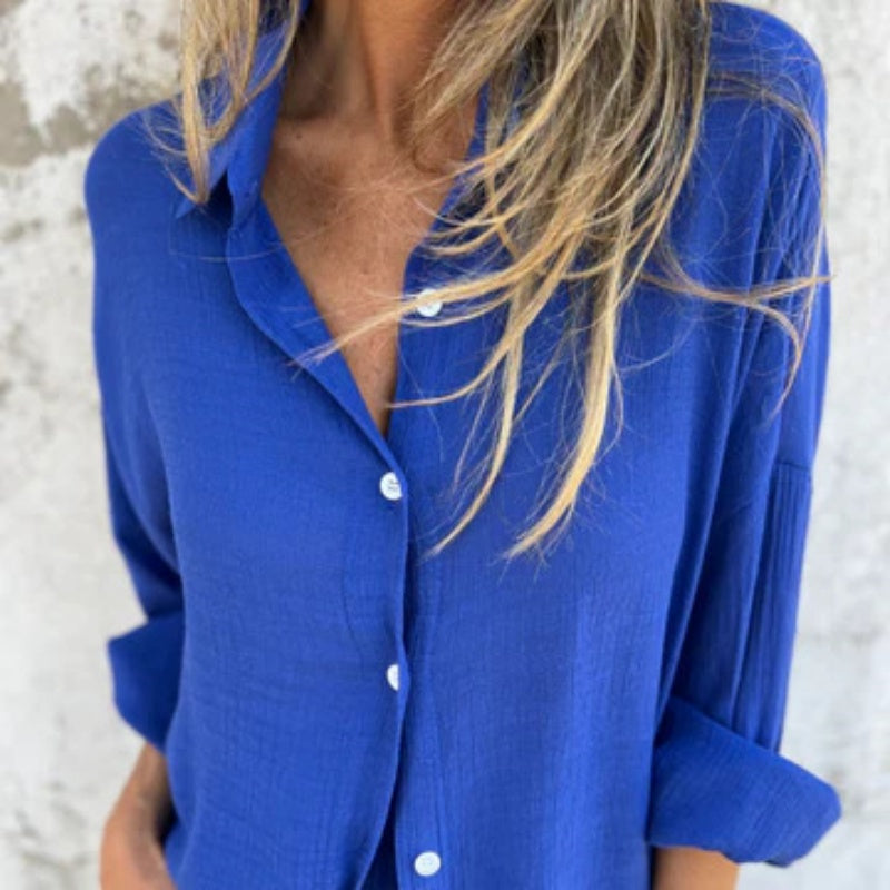 Yolanda | Women's Two-Piece Button-Up Shirt and Pants Set