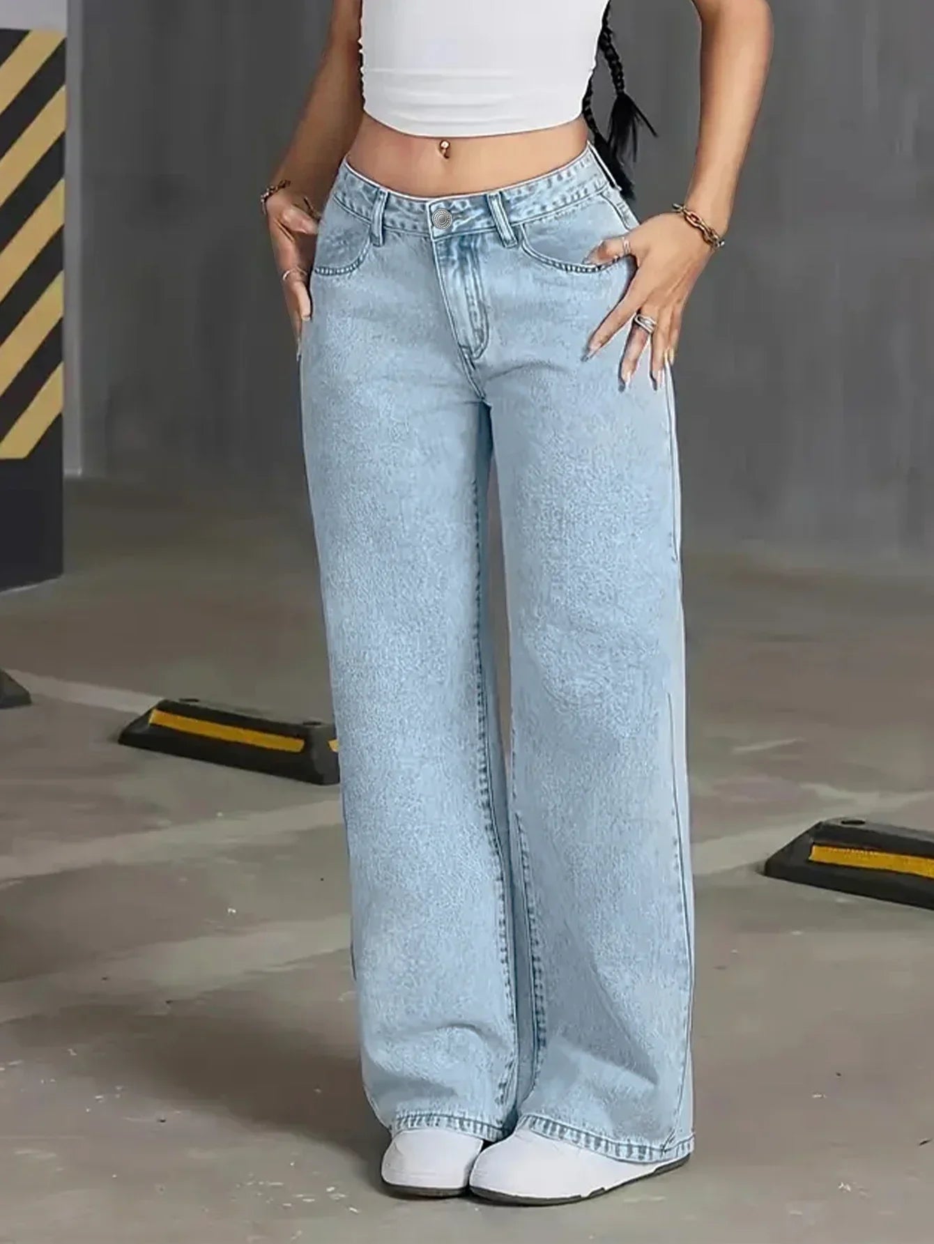 Janet | Women’s Light Blue Wash Wide Leg Jean