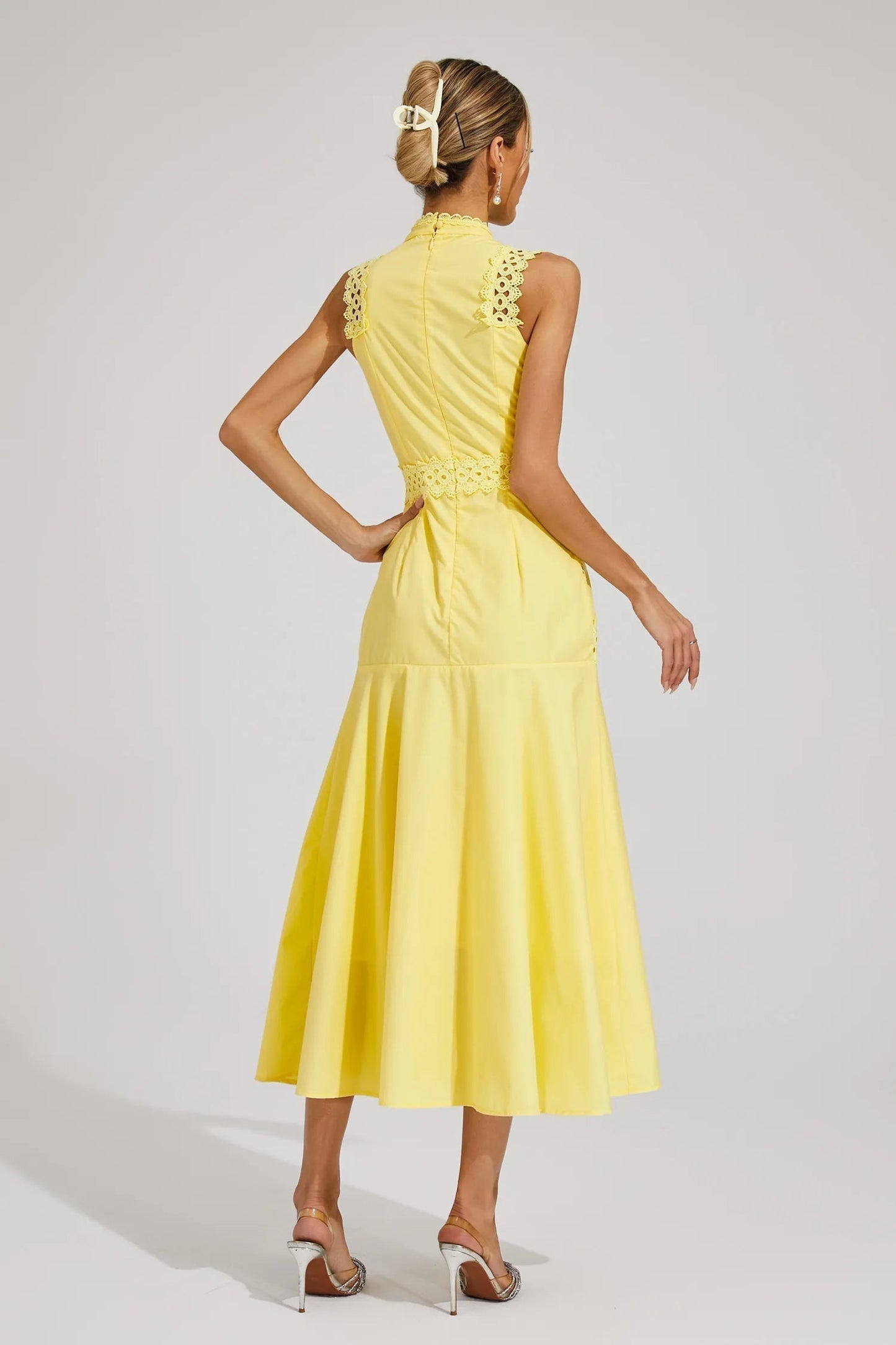 Caterina | Women's Sleeveless Lace Midi Wedding Guest Dress
