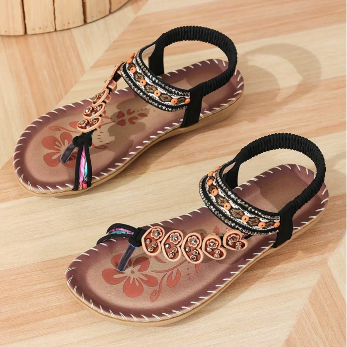 Lydia | Women’s Boho Orthopedic Beaded Ankle Strap Sandals