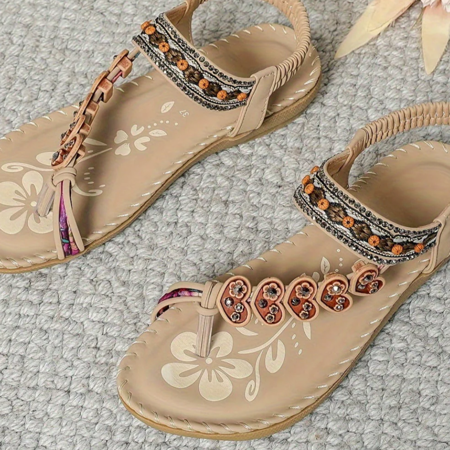 Lydia | Women’s Boho Orthopedic Beaded Ankle Strap Sandals