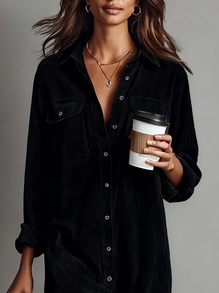 Phoebe | Button Front Long Sleeve Midi Dress