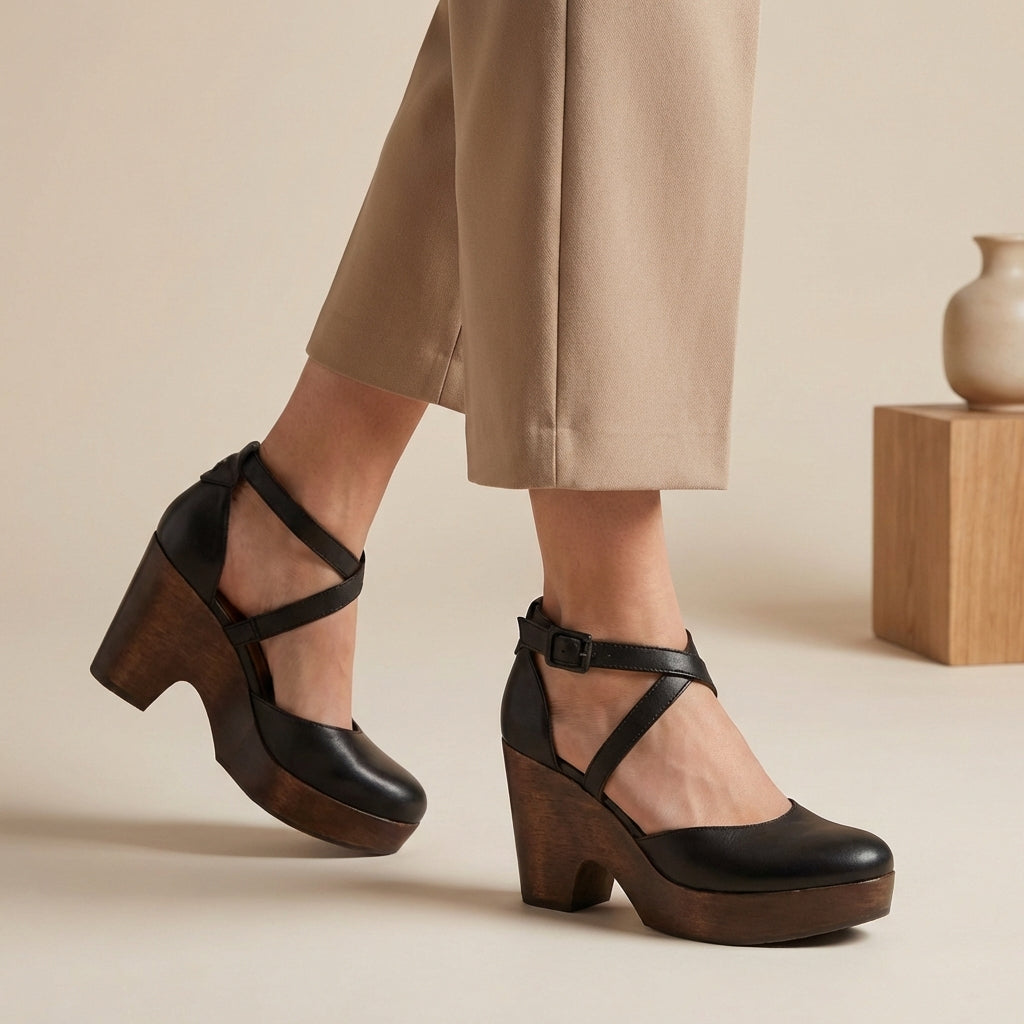 Luna | Women's Block Heel Strap Platform Heels