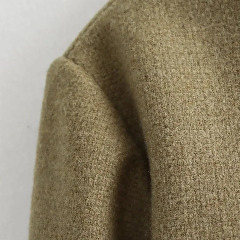 Zoya | Khaki Black Cropped Button Front Bomber Jacket