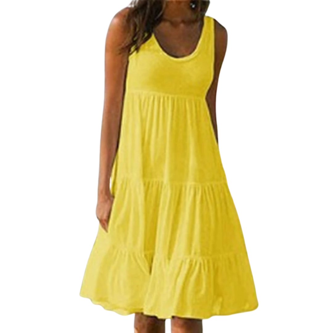 Lois | Women's Sleeveless Tiered Midi Dress Boho Summer