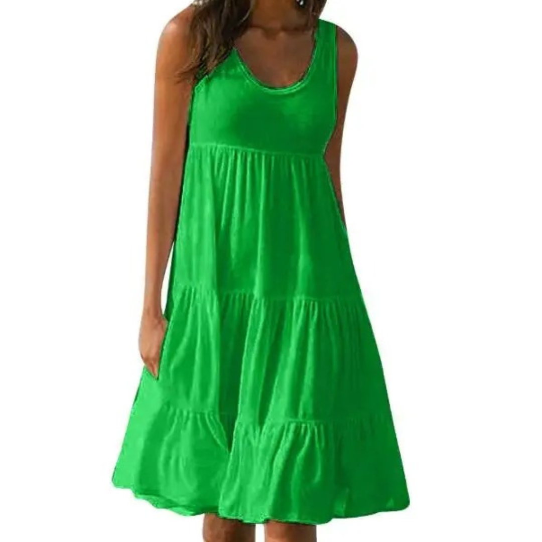 Lois | Women's Sleeveless Tiered Midi Dress Boho Summer