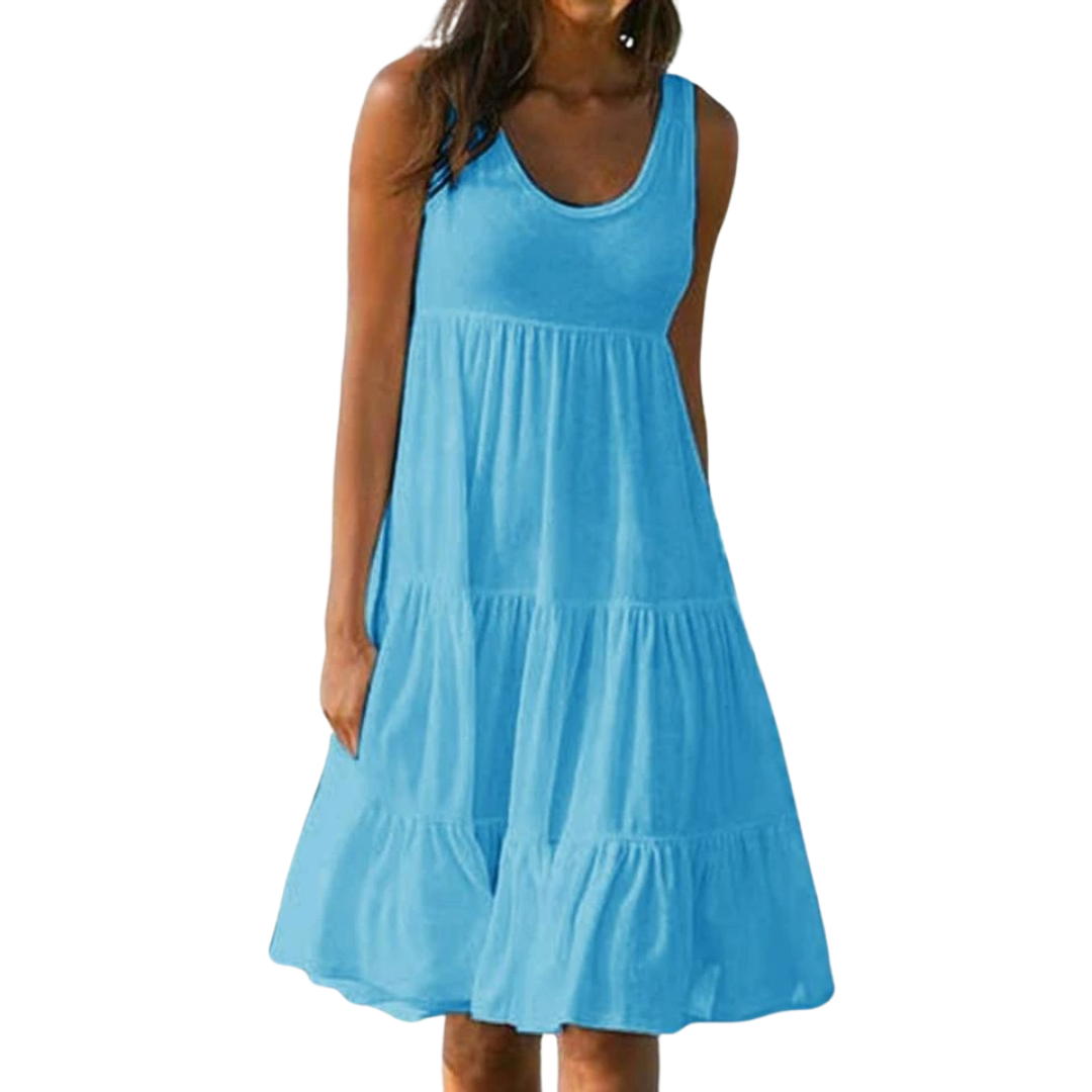 Lois | Women's Sleeveless Tiered Midi Dress Boho Summer