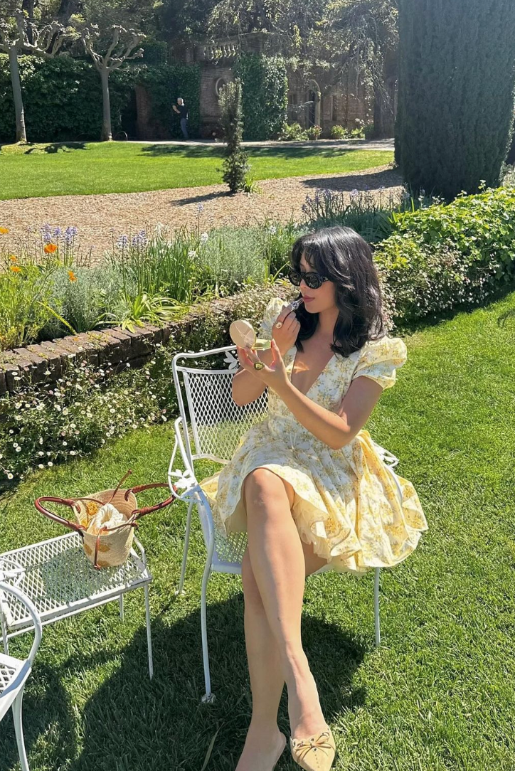 Caitlin | Women’s Yellow Floral A Line Puff Sleeve Mini Dress