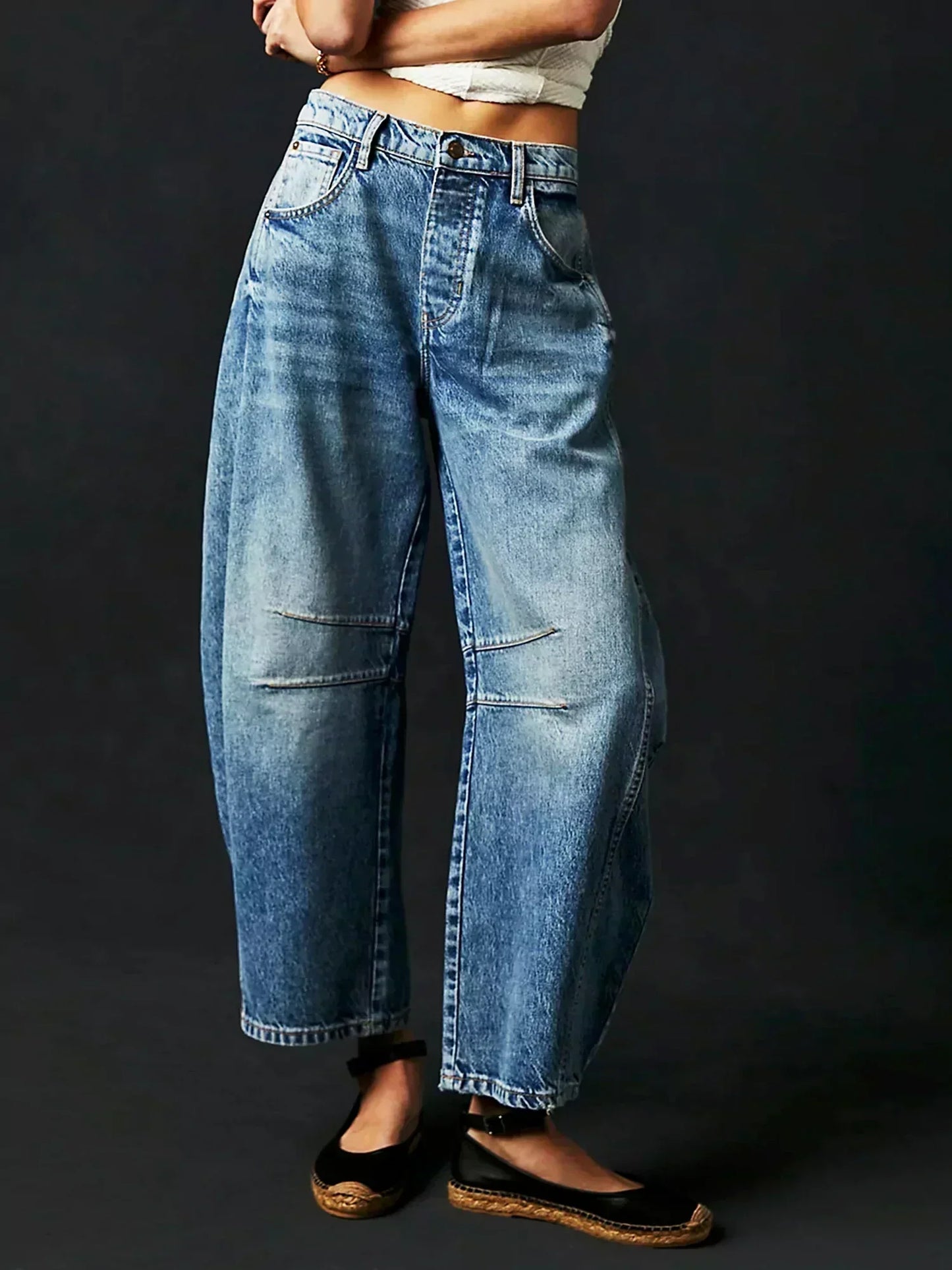 Mabel | Women’s Wide Leg Leopard Print Jeans