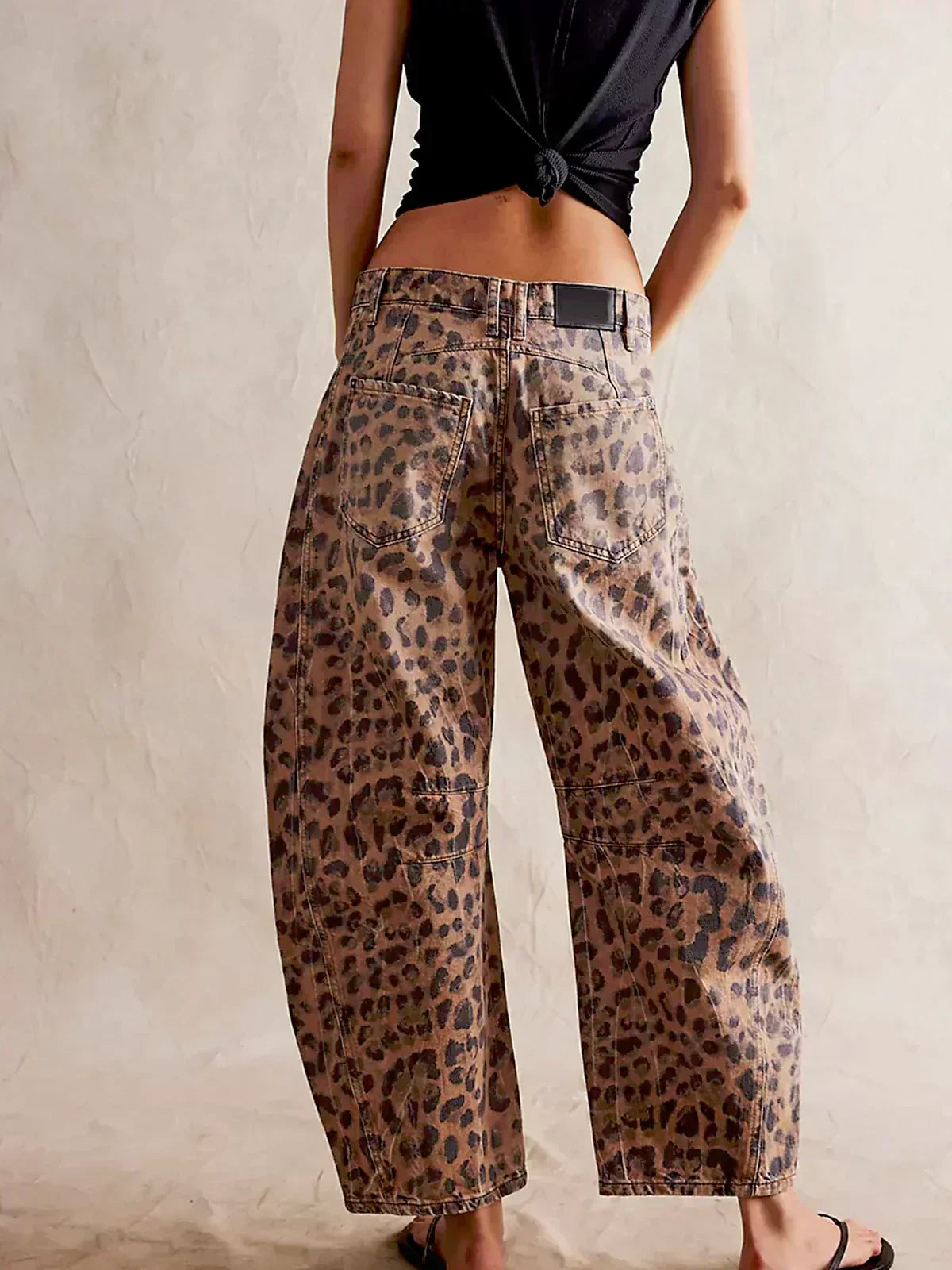 Mabel | Women’s Wide Leg Leopard Print Jeans