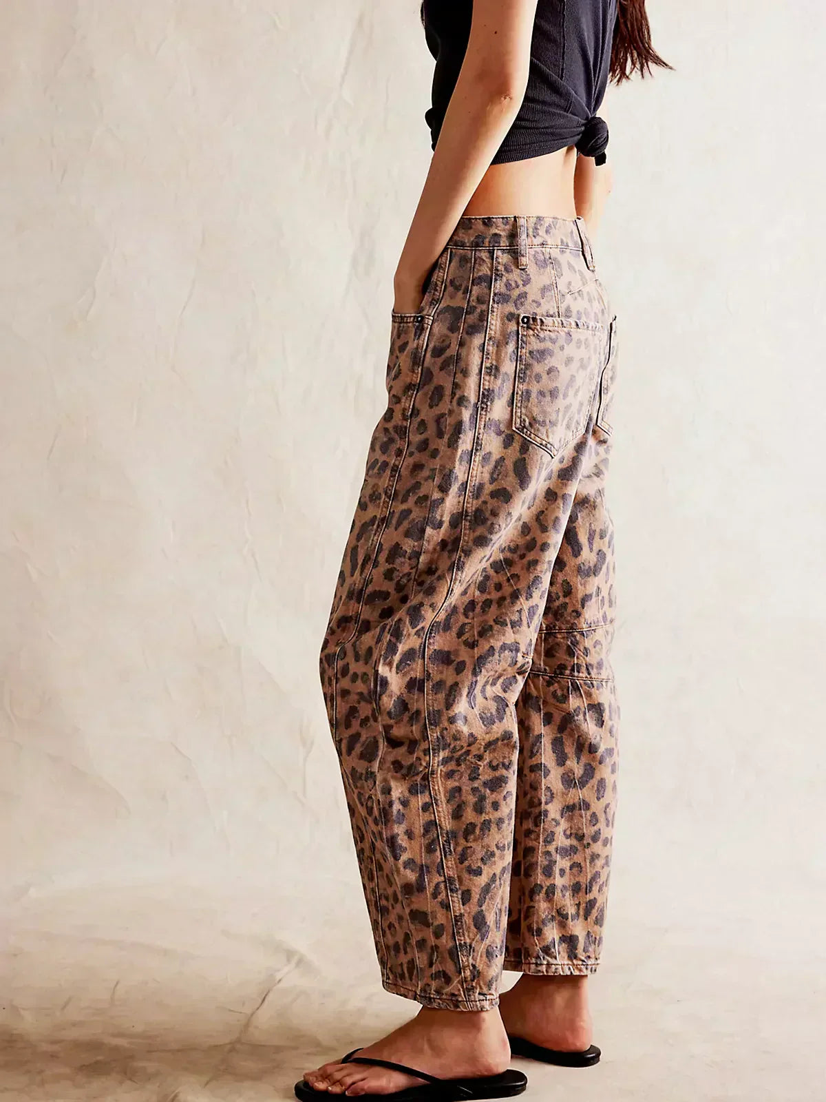 Mabel | Women’s Wide Leg Leopard Print Jeans